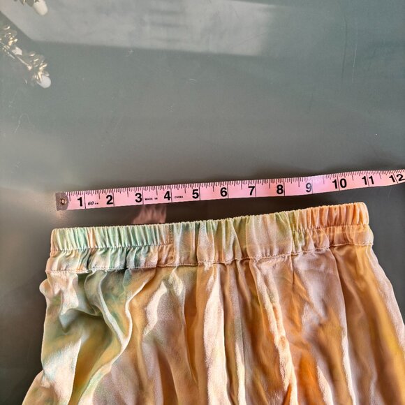 NWT Sleeper Silk Satin Pajama Set Tie Dye Yellow Mimosa Party Loungewear XS - Picture 9 of 10